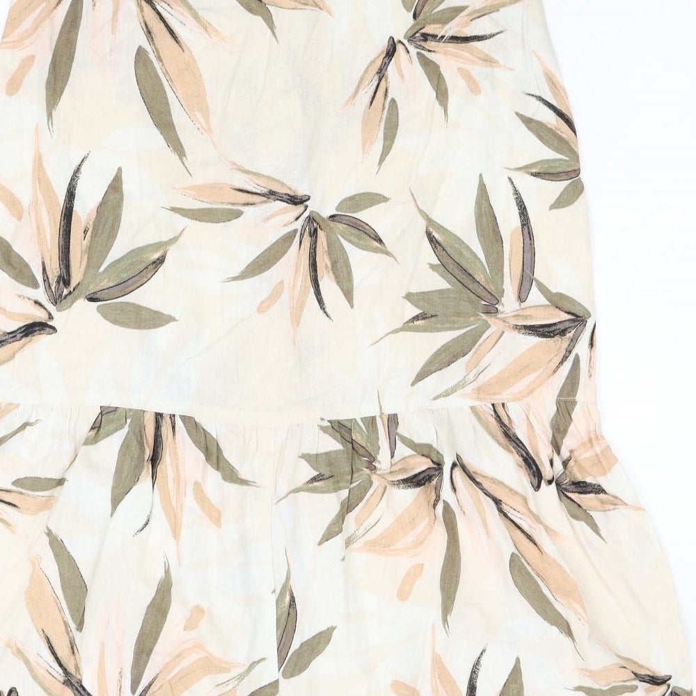 Nutmeg Womens Brown Floral  A-Line Skirt Size 12