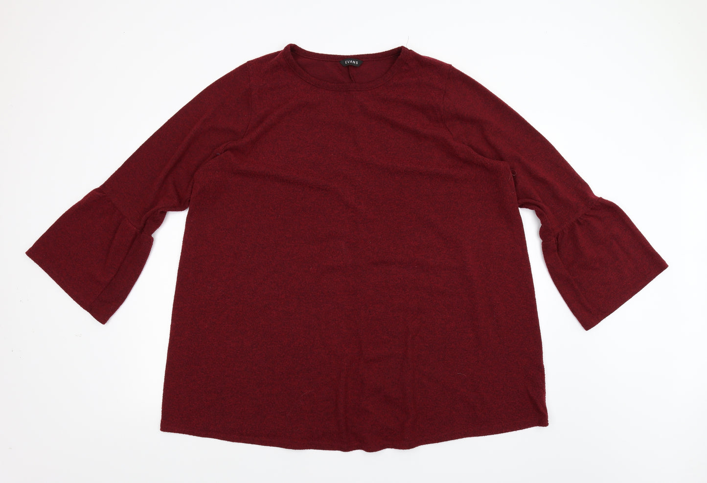 Evans Womens Red  Knit Basic T-Shirt Size 26