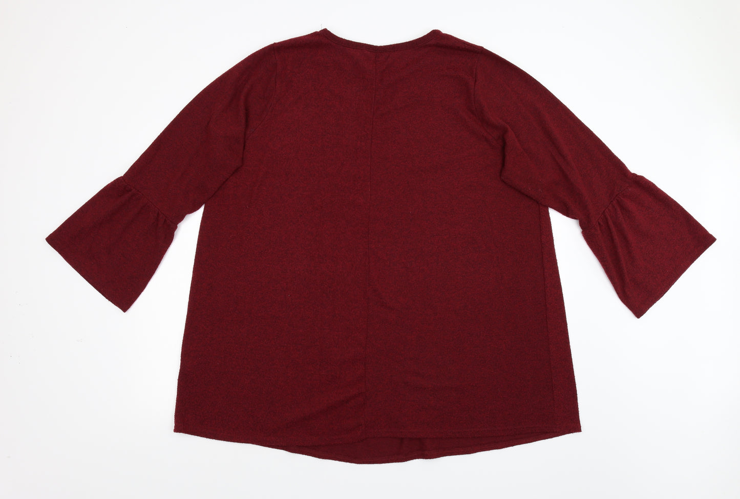 Evans Womens Red  Knit Basic T-Shirt Size 26