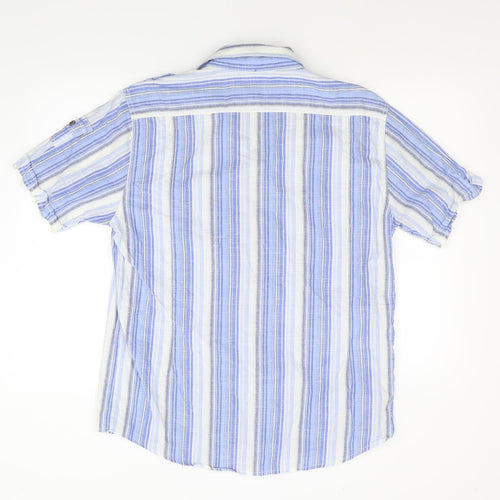 Lee Cooper Mens Blue Striped   Button-Up Size L