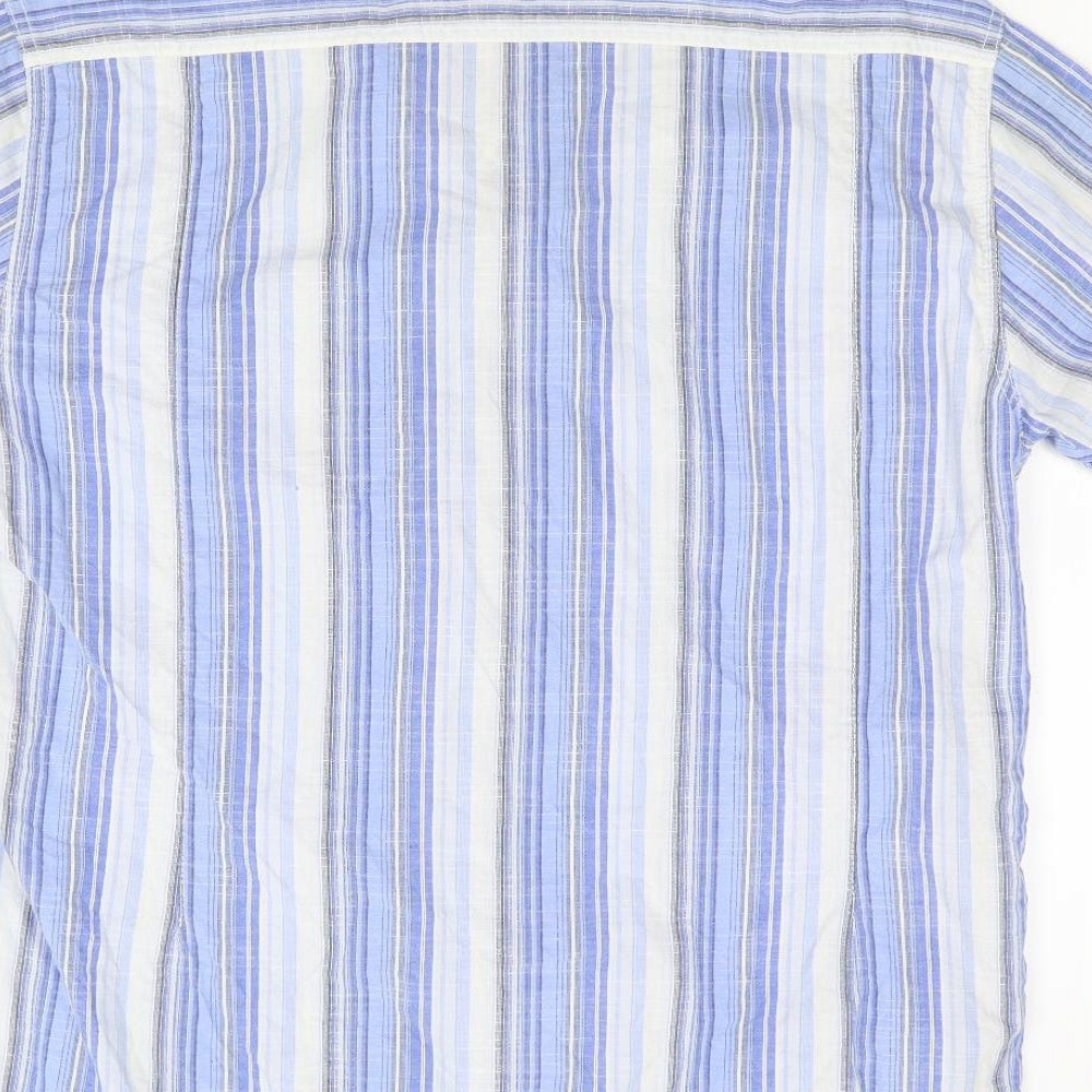 Lee Cooper Mens Blue Striped   Button-Up Size L
