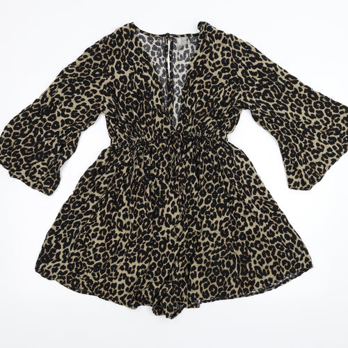 ASOS Womens Multicoloured Animal Print  Playsuit One-Piece Size 10