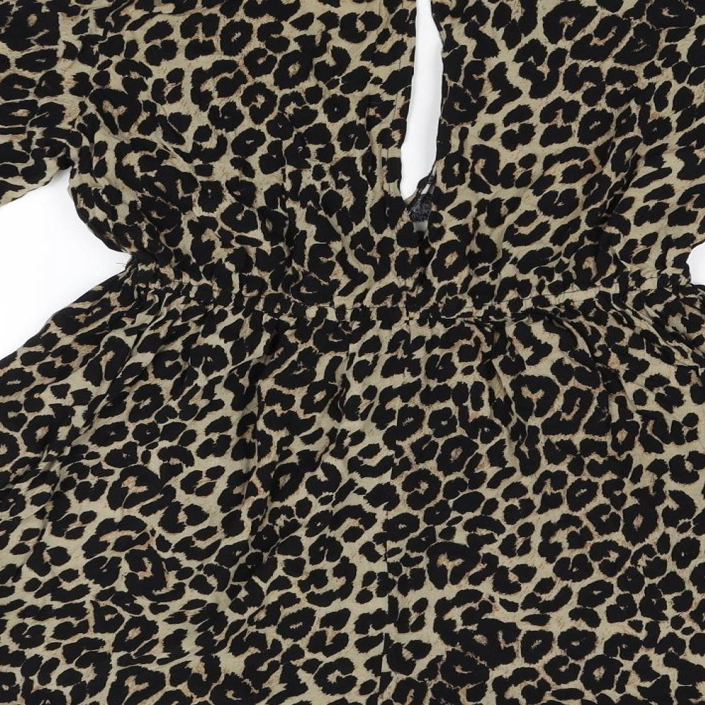 ASOS Womens Multicoloured Animal Print  Playsuit One-Piece Size 10