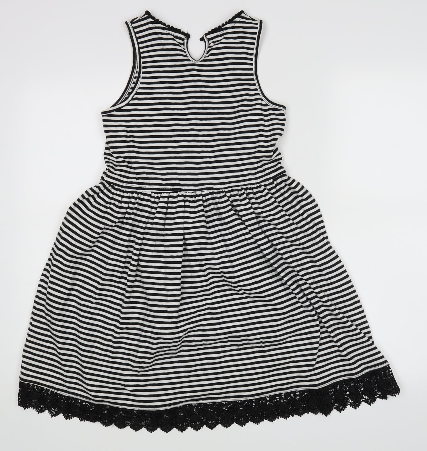 George Girls White Striped  A-Line  Size 10-11 Years