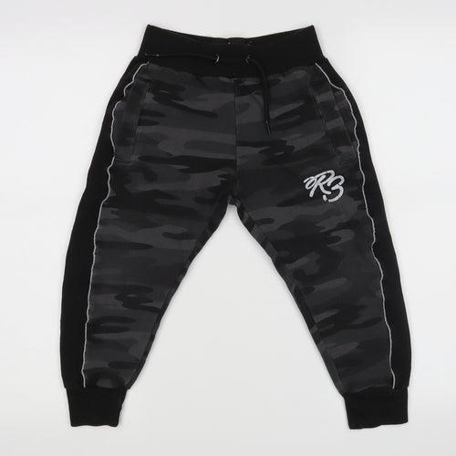 Ripstop Boys Black   Jogger Trousers Size S