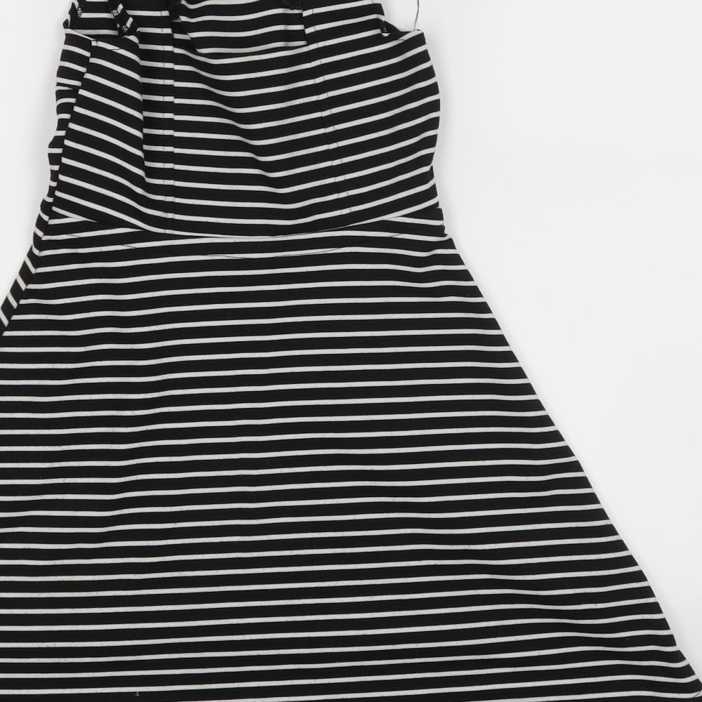 YD Girls Black Striped  A-Line  Size 8-9 Years