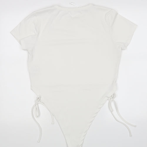 Missguided Womens White   Bodysuit One-Piece Size 18