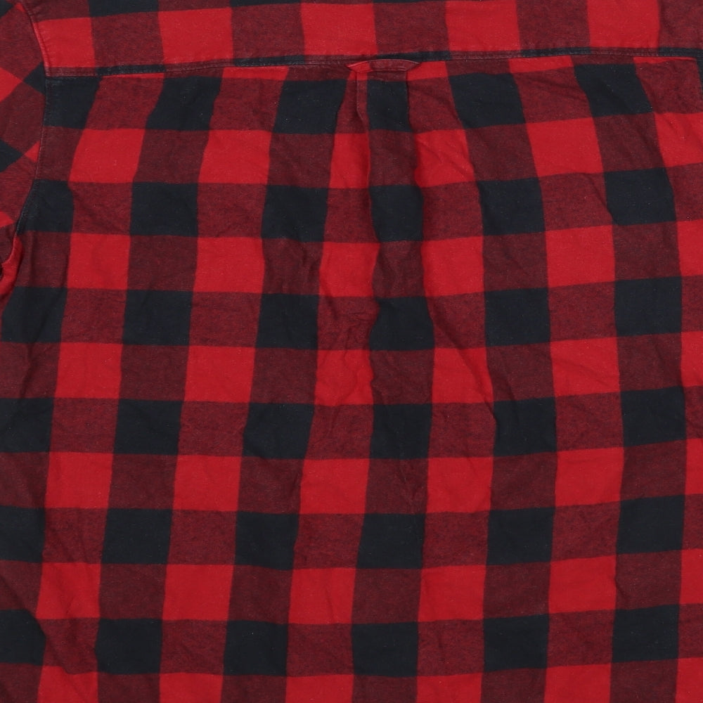 LOOM Mens Red Check   Button-Up Size L