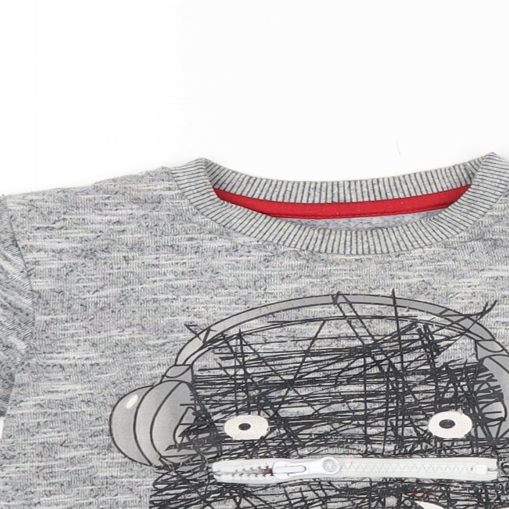 Mini Rebel Baby Grey   Henley Jumper Size 18-24 Months