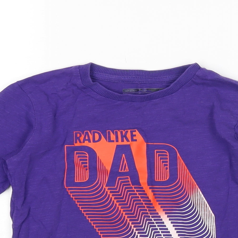 NEXT Boys Purple   Basic T-Shirt Size 2-3 Years  - Rad Like Dad