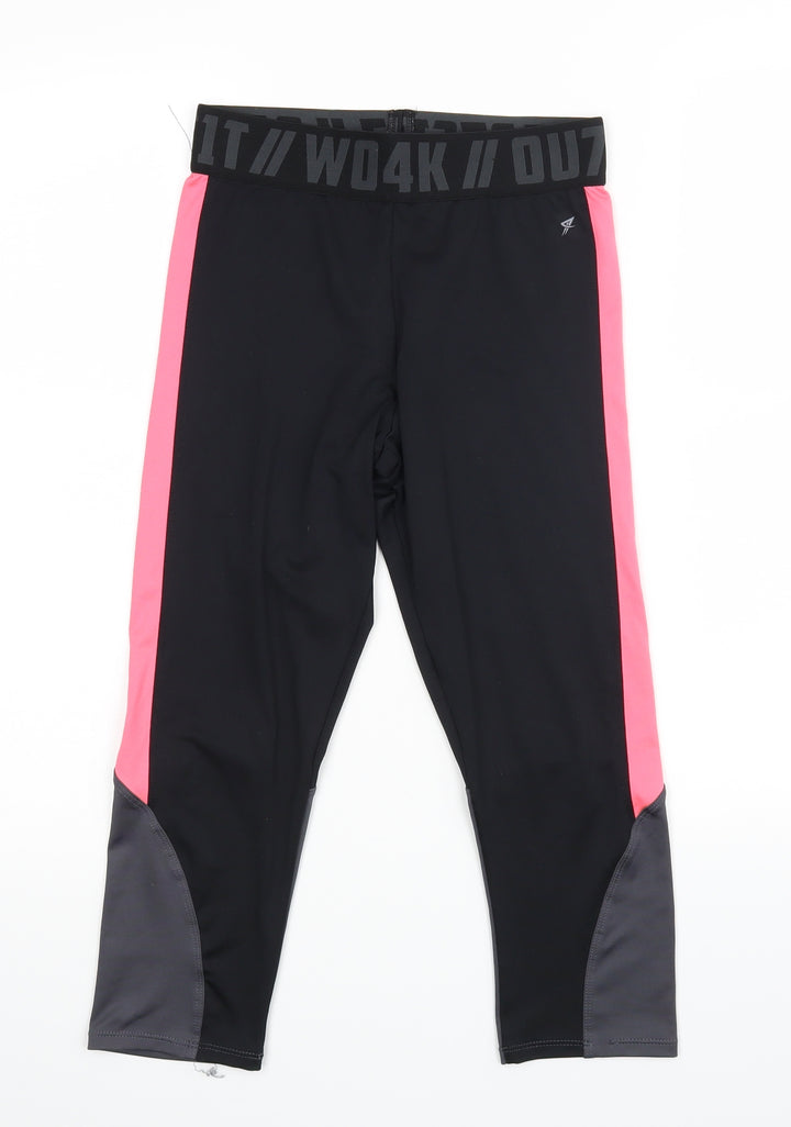 Workout Womens Black Jogger Leggings Size 10 L20 in