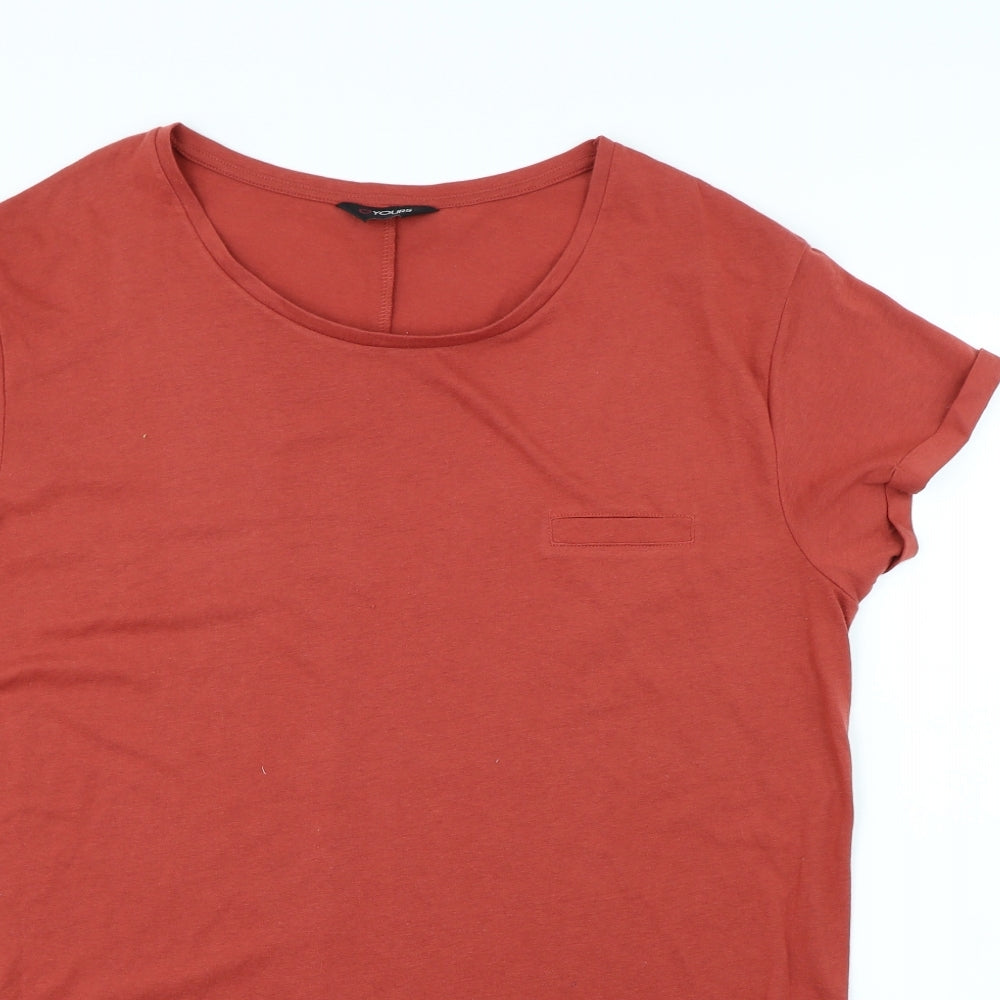 Yours Womens Orange   Basic T-Shirt Size 20