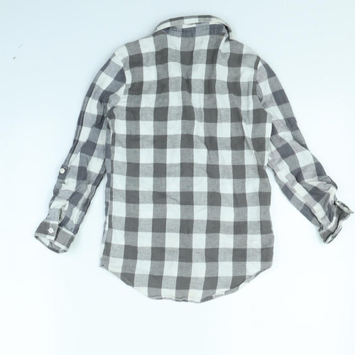 yd Girls Grey Check  Basic Button-Up Size 9 Years