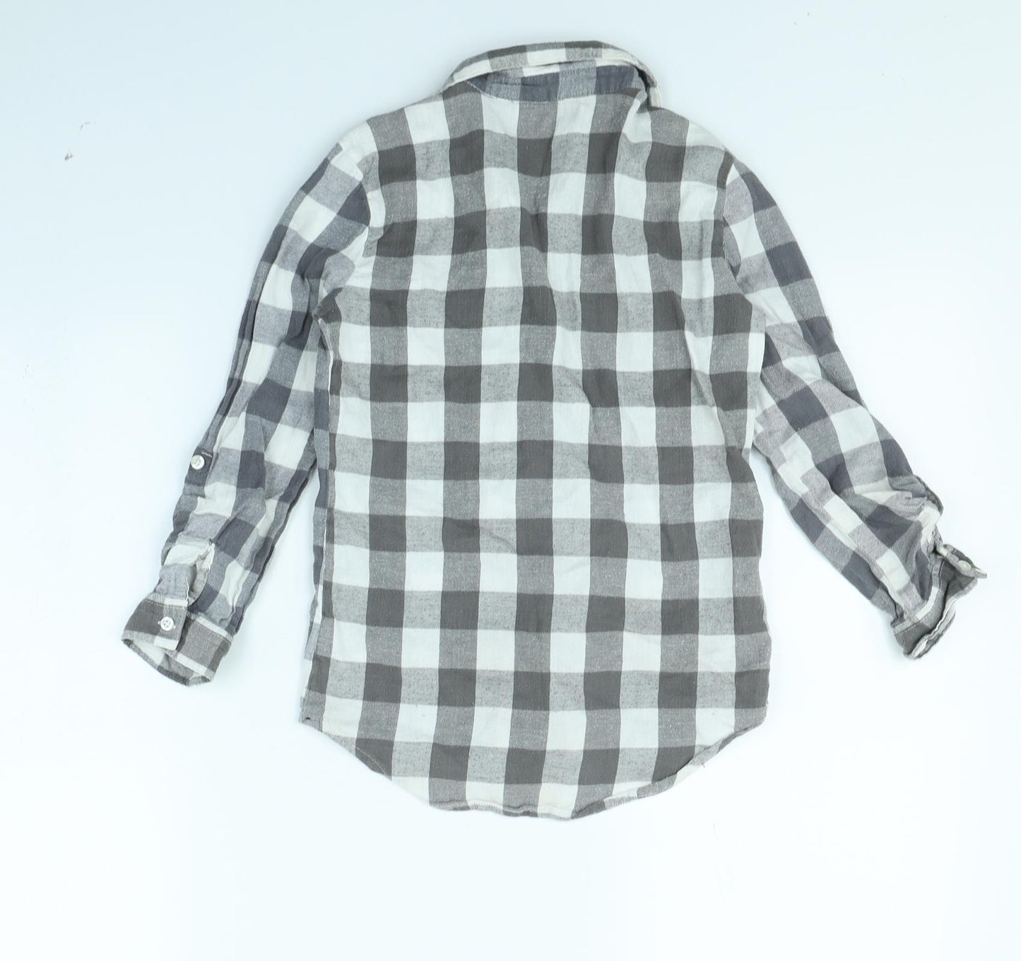 yd Girls Grey Check  Basic Button-Up Size 9 Years