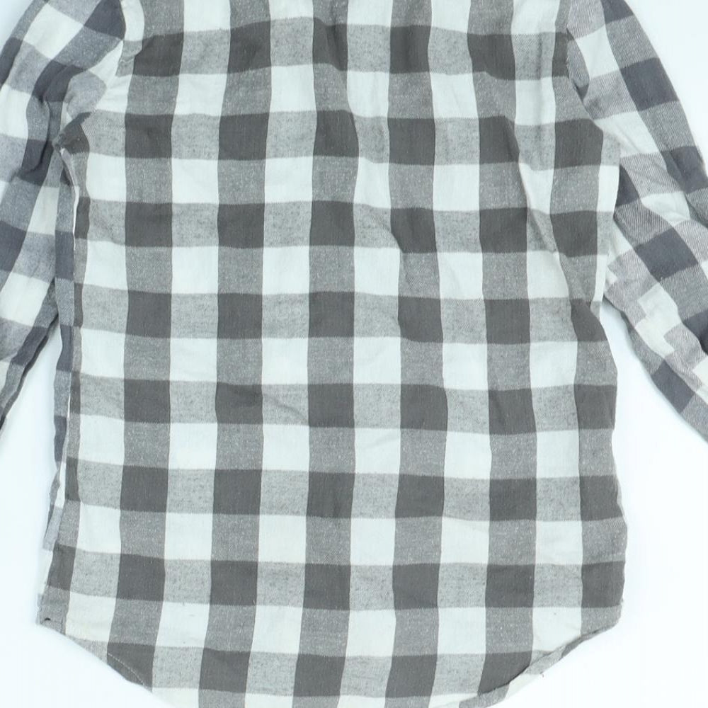 yd Girls Grey Check  Basic Button-Up Size 9 Years
