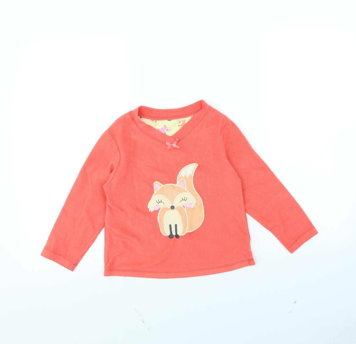 Preworn Girls Orange Solid  Cami Pyjama Top Size 5 Years  - fox