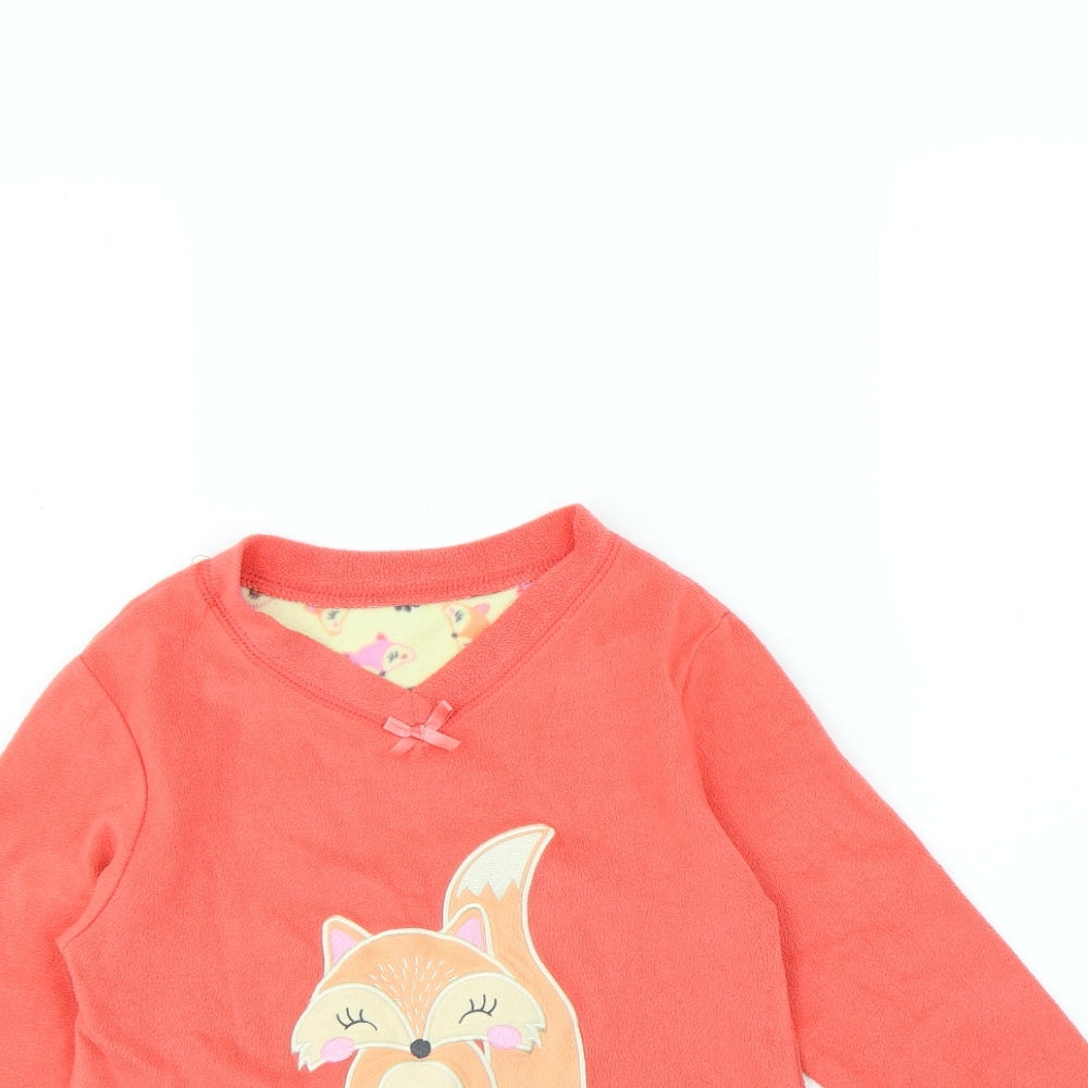 Preworn Girls Orange Solid  Cami Pyjama Top Size 5 Years  - fox