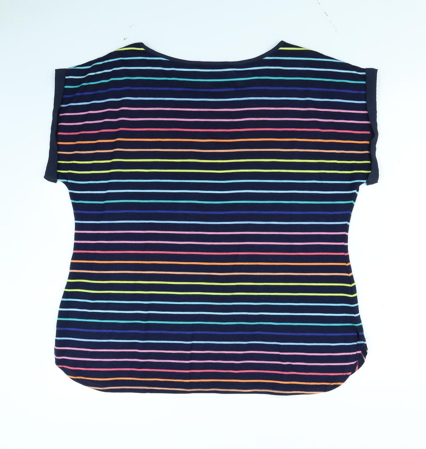 Oasis Womens Multicoloured Striped  Basic T-Shirt Size L