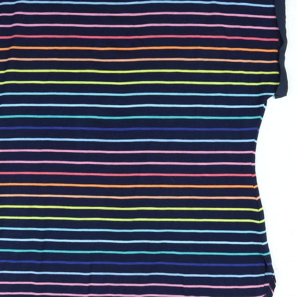 Oasis Womens Multicoloured Striped  Basic T-Shirt Size L
