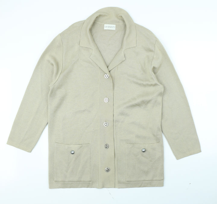 Chianti Womens Beige Jacket Size L