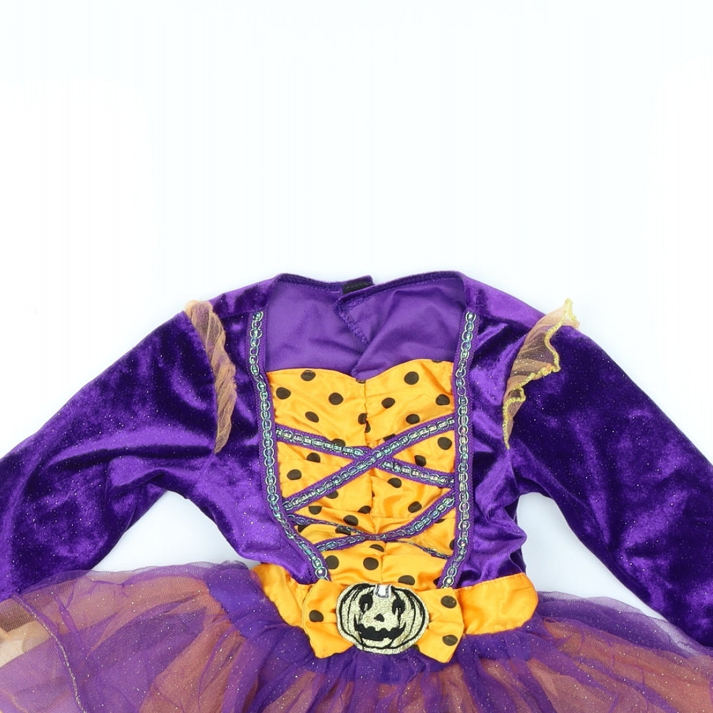 Preworn Girls Purple   Fit & Flare  Size 3 Years  - Halloween