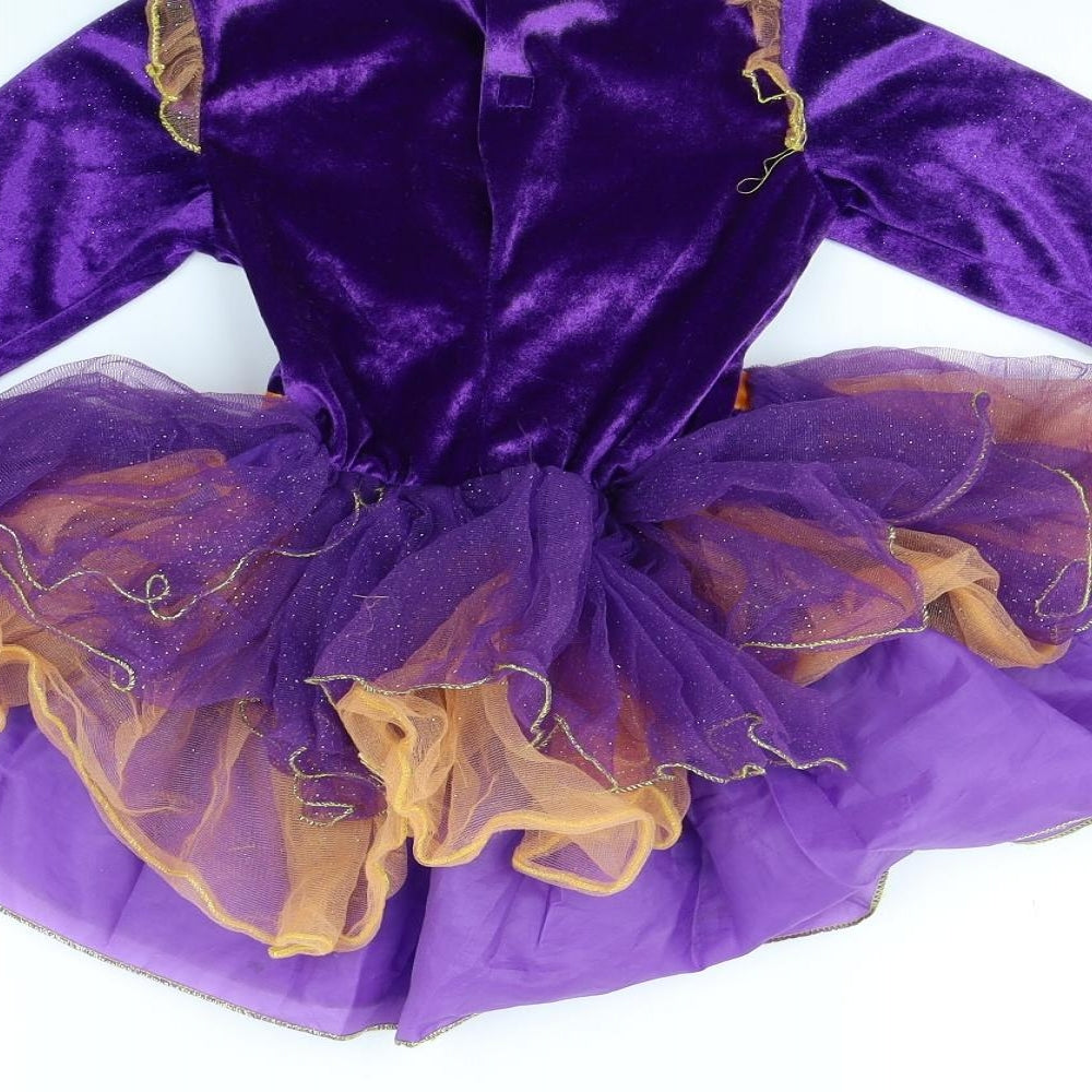 Preworn Girls Purple   Fit & Flare  Size 3 Years  - Halloween