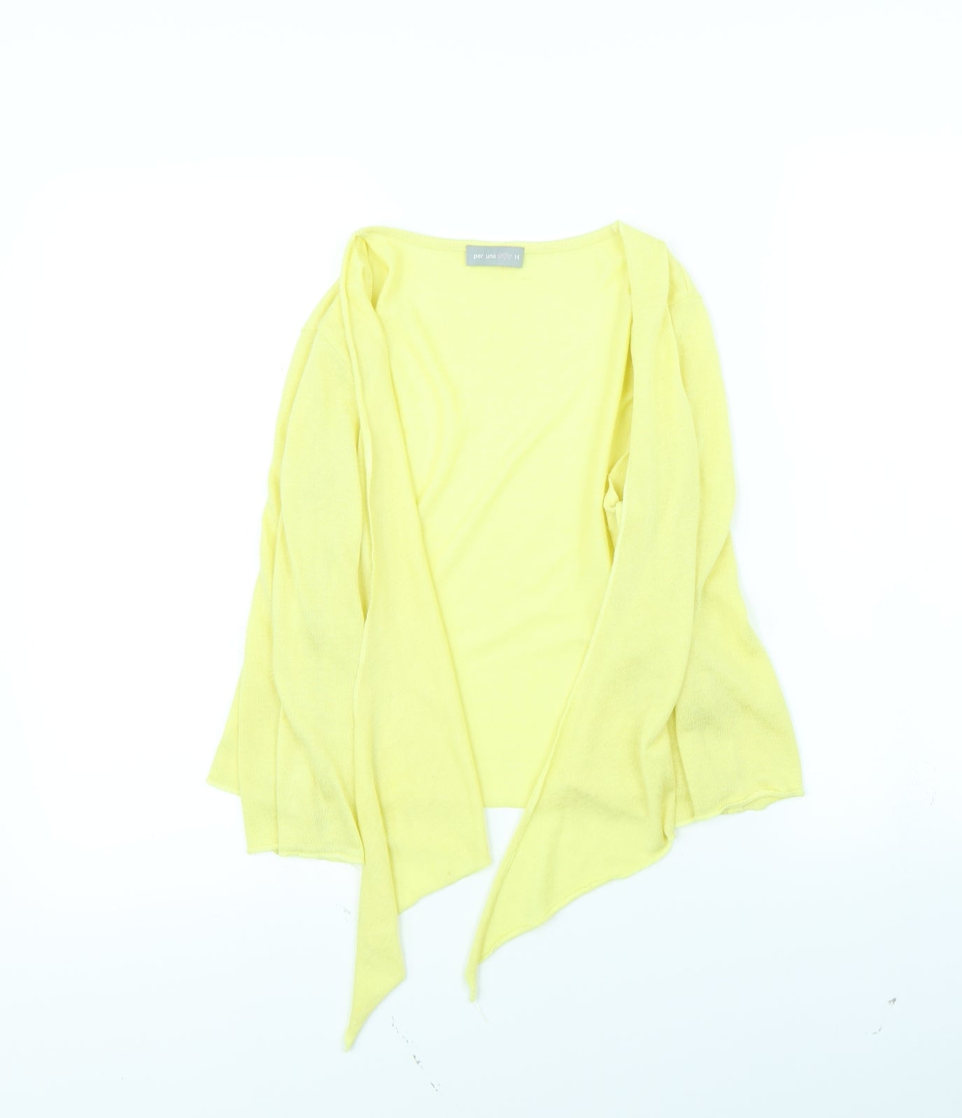Per Una Womens Yellow   Cardigan Jumper Size 14