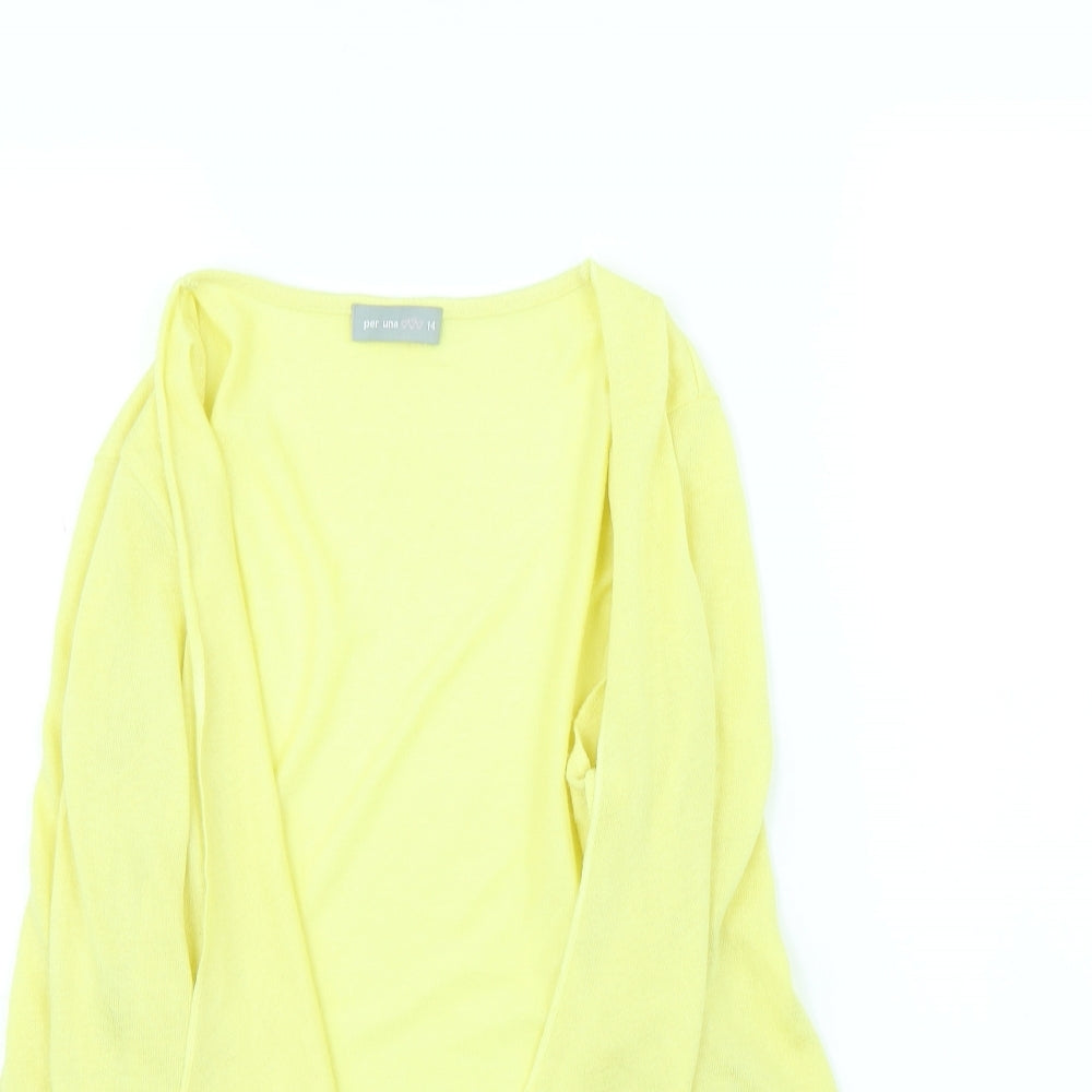 Per Una Womens Yellow   Cardigan Jumper Size 14