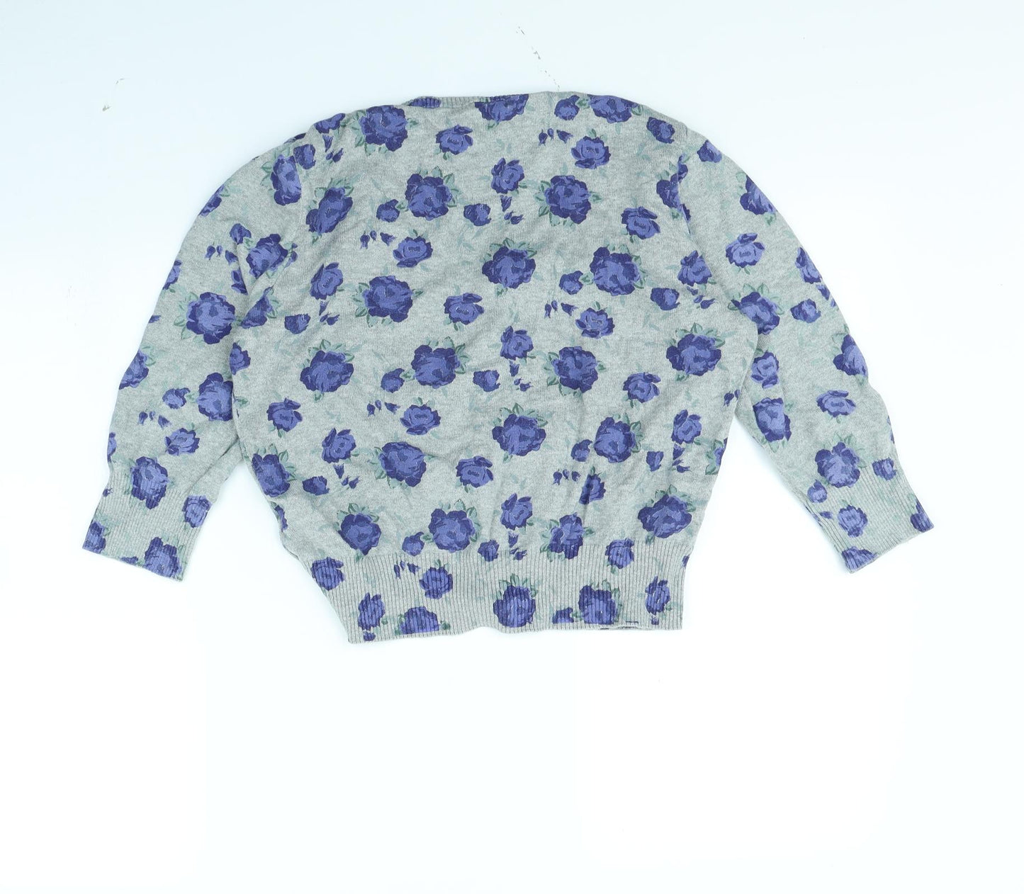 TU Womens Grey Floral  Cardigan Jumper Size 16