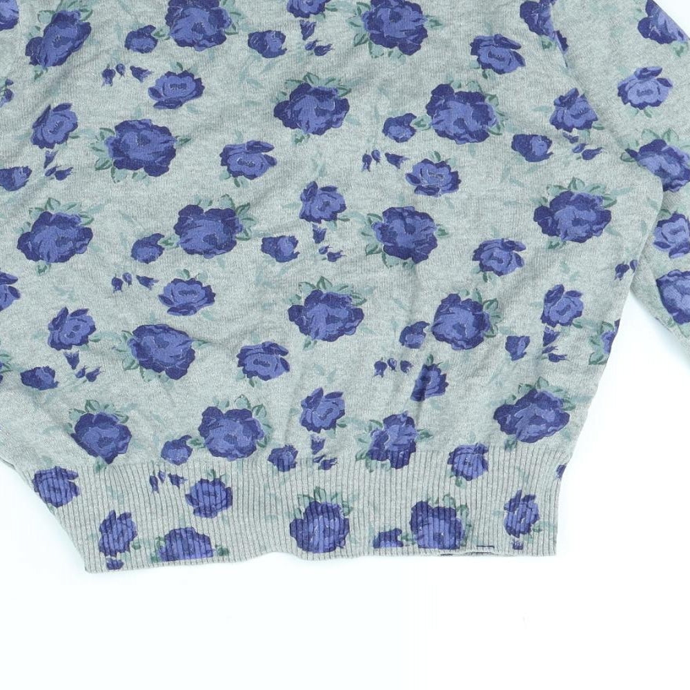 TU Womens Grey Floral  Cardigan Jumper Size 16