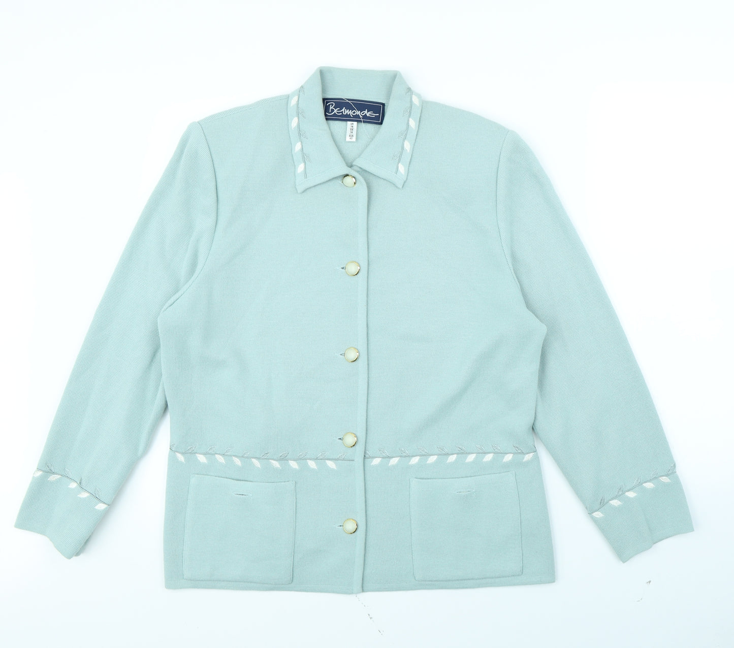 Belmonde Womens Green   Jacket  Size 16  - shoulder pads