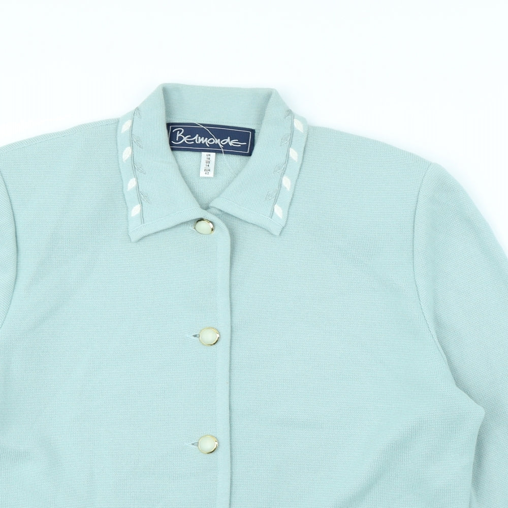Belmonde Womens Green   Jacket  Size 16  - shoulder pads