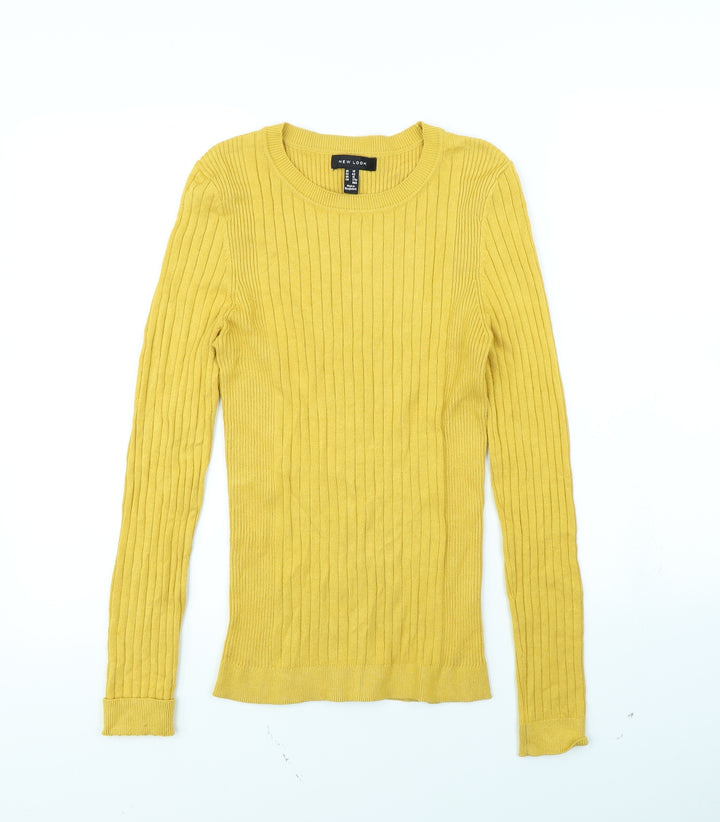 New Look Womens Yellow   Pullover Jumper Size 14