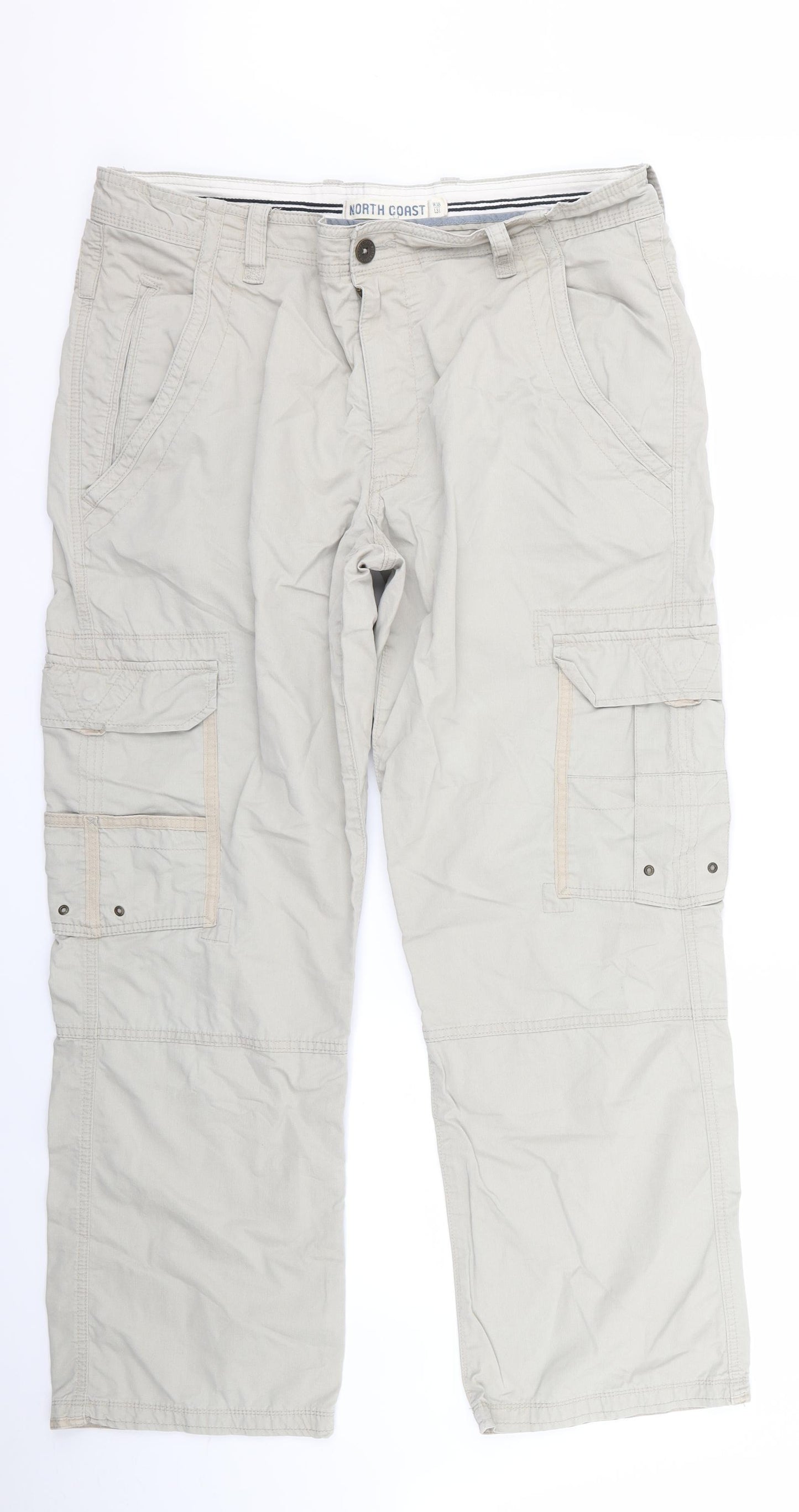 m&s Mens Beige   Cargo Trousers Size 38 L31 in