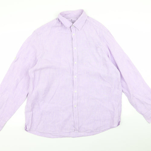 Blue Harbour Mens Purple    Button-Up Size L