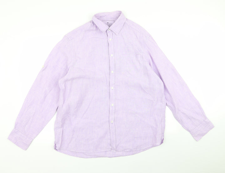 Blue Harbour Mens Purple    Button-Up Size L