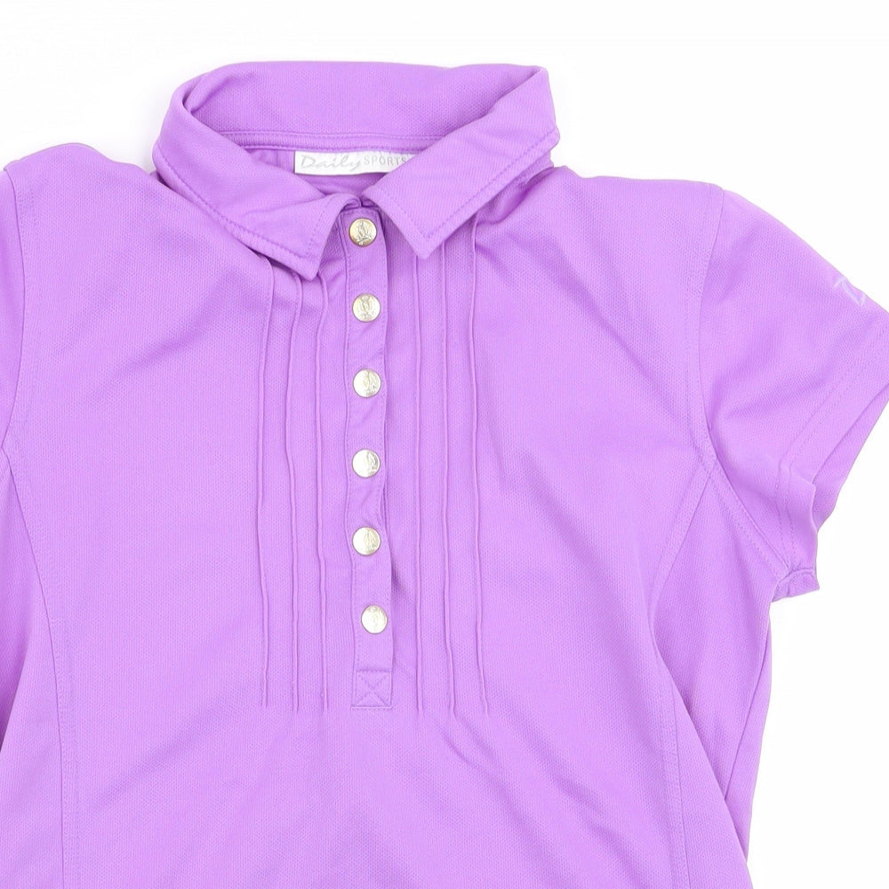 daily sports  Womens Purple   Basic Polo Size M
