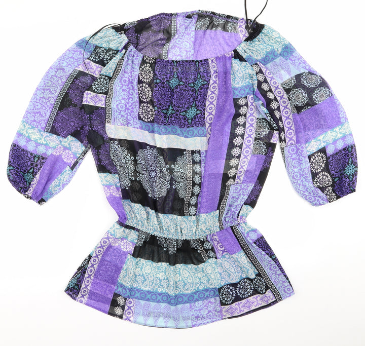 F&F Womens Multicoloured Paisley Basic Blouse Size 14