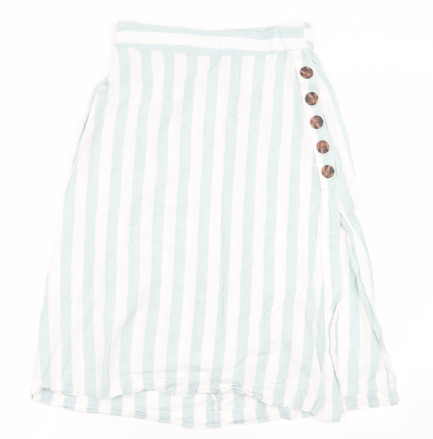 F&F Womens Green Striped  A-Line Set Size 8
