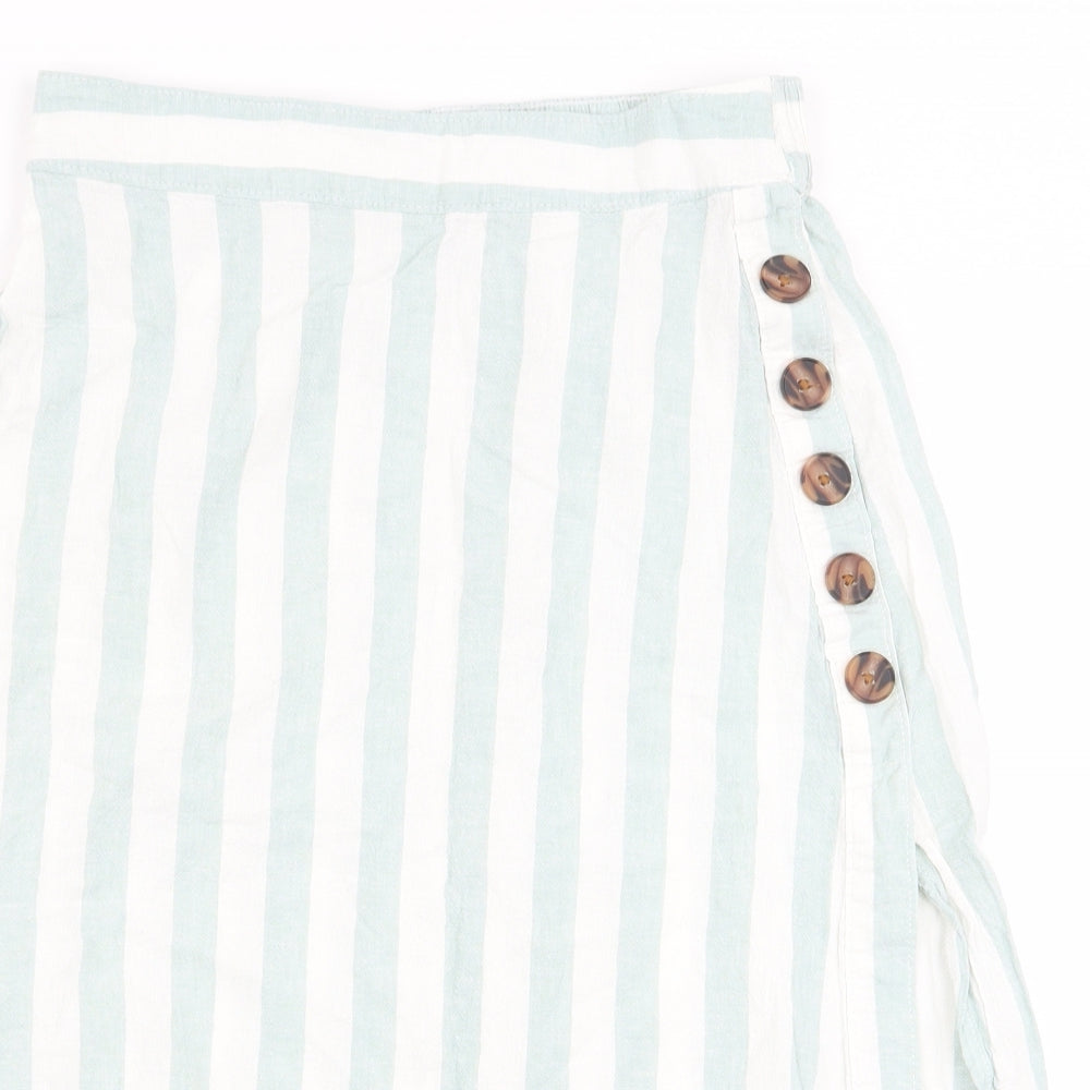 F&F Womens Green Striped  A-Line Set Size 8