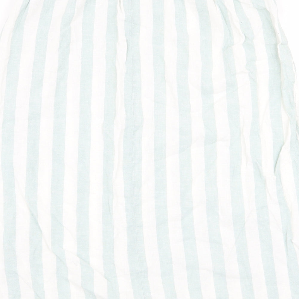F&F Womens Green Striped  A-Line Set Size 8