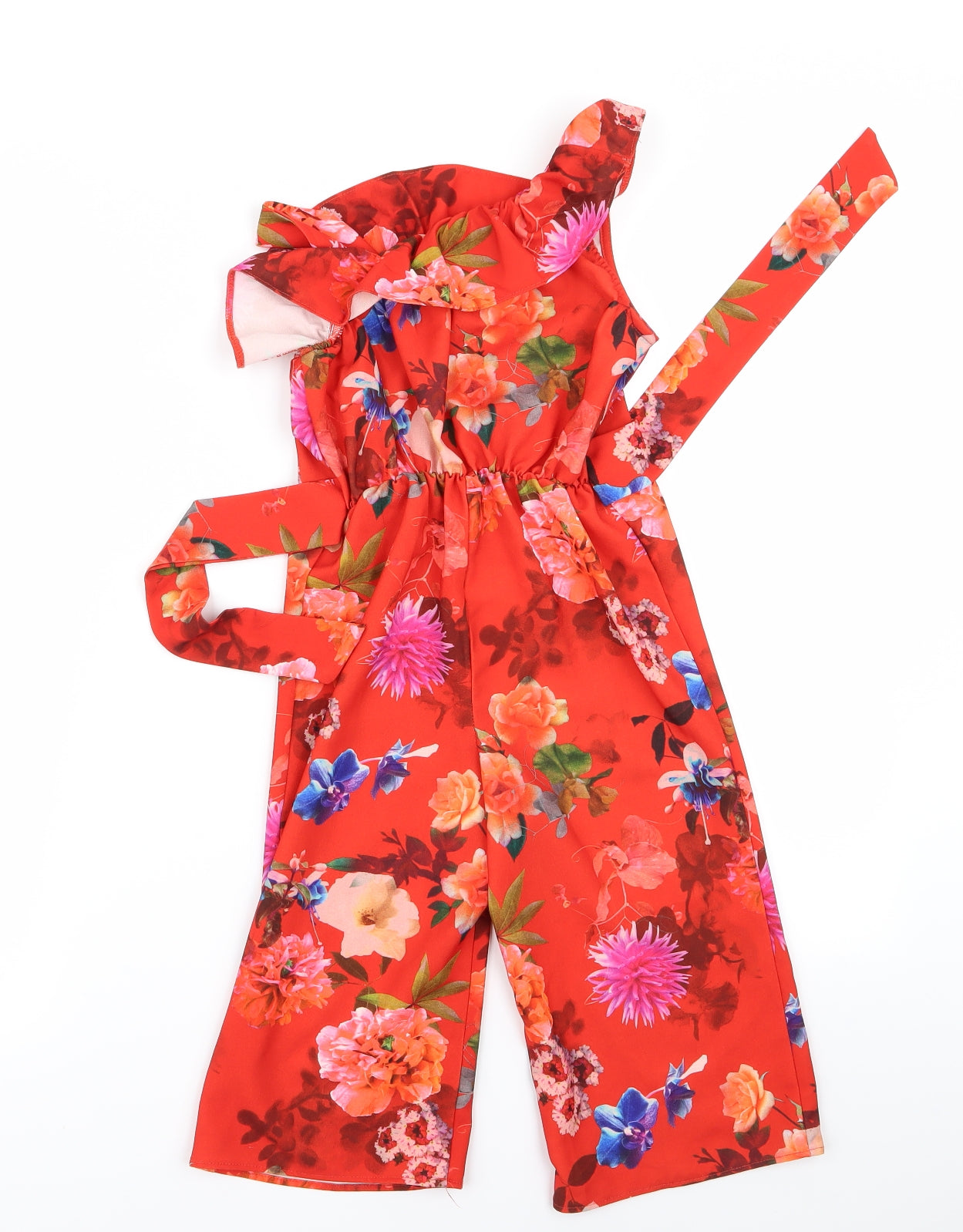 NEXT Girls Red Floral  Bodysuit One-Piece Size 4 Years