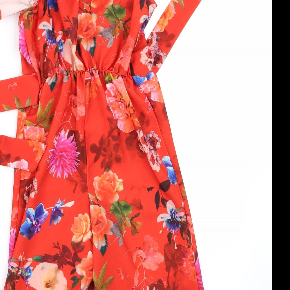 NEXT Girls Red Floral  Bodysuit One-Piece Size 4 Years