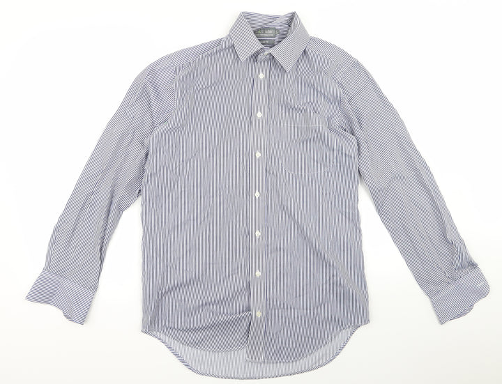 m&s Womens Blue Striped  Basic Button-Up Size 32
