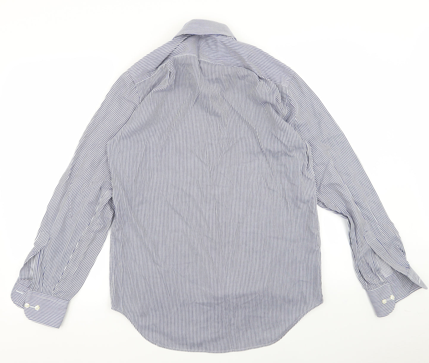 m&s Womens Blue Striped  Basic Button-Up Size 32