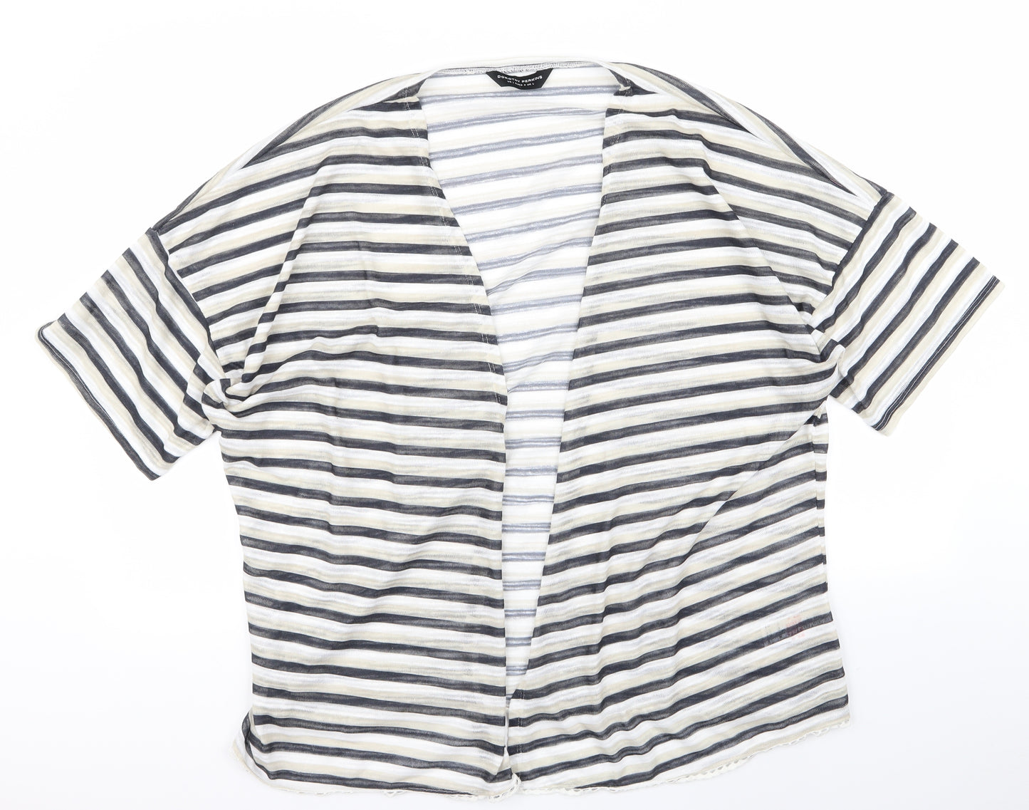 Dorothy Perkins Womens Beige Striped  Cardigan Jumper Size L