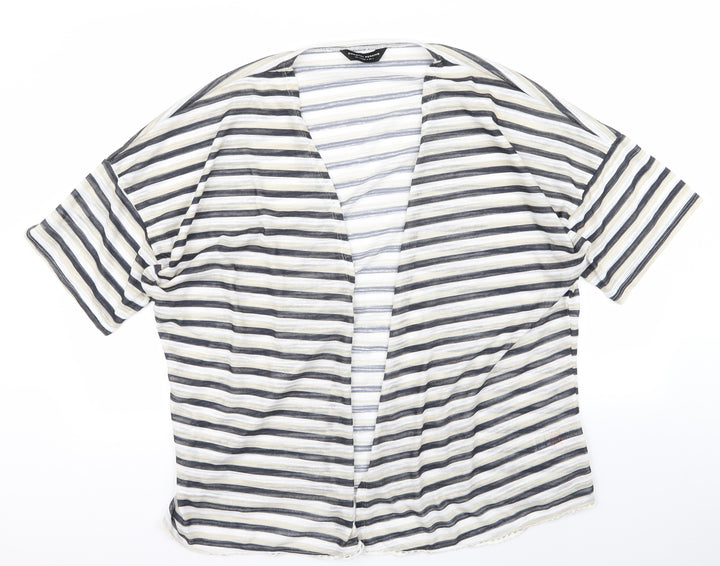 Dorothy Perkins Womens Beige Striped  Cardigan Jumper Size L