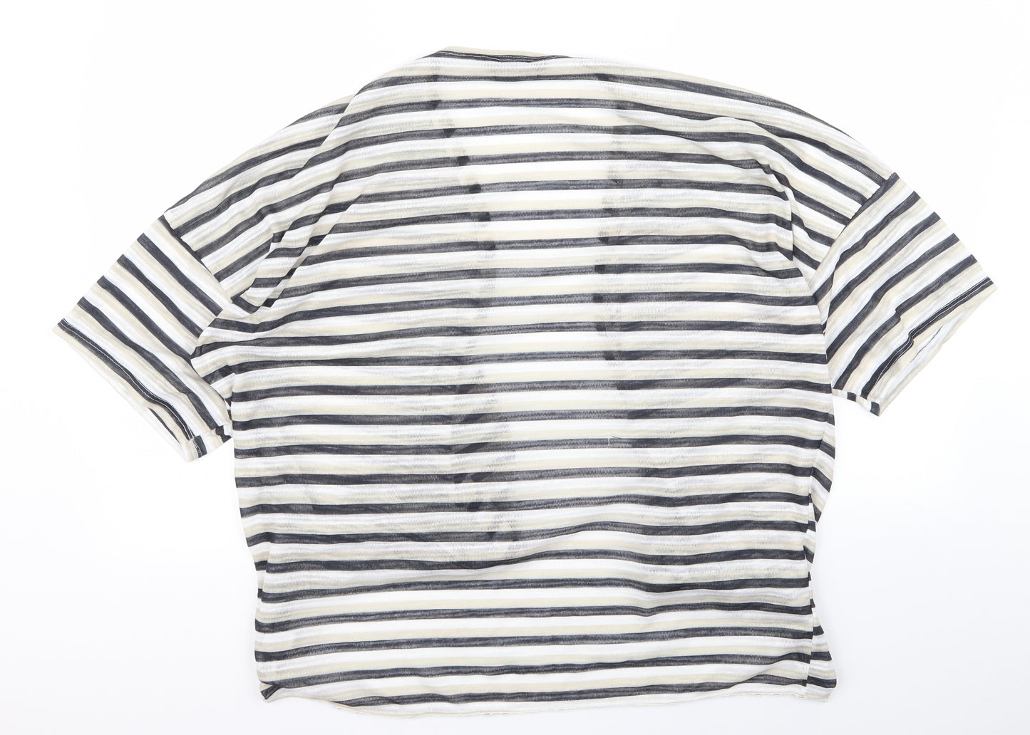 Dorothy Perkins Womens Beige Striped  Cardigan Jumper Size L