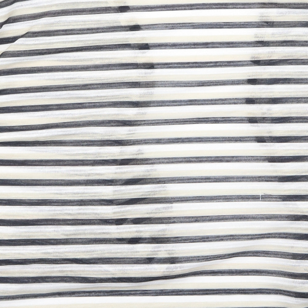 Dorothy Perkins Womens Beige Striped  Cardigan Jumper Size L