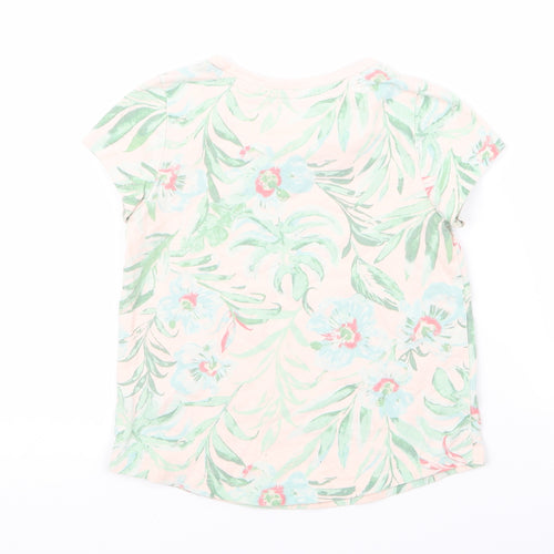 Nutmeg Girls Brown Floral  Basic T-Shirt Size 4 Years
